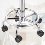 Scaun taburet Casaria®, cosmetica, cabinet medical, atelier, otel, inaltime reglabila 51-65 cm, rotire 360°, alb - imagine 4