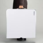 Masa pliabila gradina, camping, pescuit, tip valiza, inaltime raglabila, aluminiu, alb - imagine 9