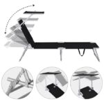 Sezlong cu parasolar, Hawaii, pliabil, rezistent la UV, antracit, 195 x 60 x 30 cm, Casaria® - imagine 7