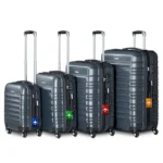 Set 4 trolere de diferite dimensiuni, S-M-L-XL, ABS, roti robuste, rotatie de 360°, antracit