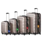 Set 4 trolere de diferite dimensiuni, S-M-L-XL, ABS, roti robuste, rotatie de 360°, bej