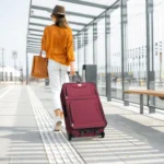Set 3 trolere si 2 genti cosmetice, Atena, L-M, poliester, rosu - imagine 10