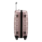 Set 4 trolere de diferite dimensiuni, S-M-L-XL, ABS, roti robuste, rotatie de 360°, roz metalizat - imagine 6