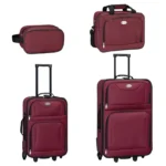 Set 3 trolere si 2 genti cosmetice, Atena, L-M, poliester, rosu - imagine 6