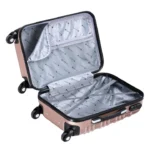 Set 4 trolere de diferite dimensiuni, S-M-L-XL, ABS, roti robuste, rotatie de 360°, roz metalizat - imagine 5