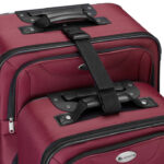 Set 3 trolere si 2 genti cosmetice, Atena, L-M, poliester, rosu - imagine 3