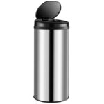 Cos de gunoi cu senzor deschidere-inchidere, Monzana®, 50 L, otel, argintiu - imagine 2