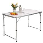Masa pliabila gradina, camping, pescuit, tip valiza, inaltime raglabila, aluminiu, alb - imagine 11