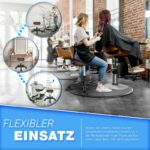 Scaun taburet TRESKO® pentru cosmetica/cabinet medical/laborator, rotire la 360°, inaltime reglabila intre 47 - 60 cm, piele ecologica, maro - imagine 5