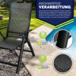 Scaun pliant, pentru gradina/terasa, sustinere 120 kg, aluminiu, 59 x 63 x 113 cm, negru - imagine 3