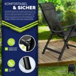 Scaun pliant, pentru gradina/terasa, sustinere 120 kg, aluminiu, 59 x 63 x 113 cm, negru - imagine 5