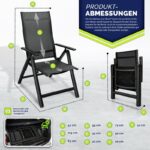 Scaun pliant, pentru gradina/terasa, sustinere 120 kg, aluminiu, 59 x 63 x 113 cm, negru - imagine 6