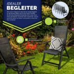 Scaun pliant, pentru gradina/terasa, sustinere 120 kg, aluminiu, 59 x 63 x 113 cm, negru - imagine 8