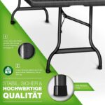 Masa pliabila gradina/camping,terasa,capacitate 200 kg, interior/exterior, 180x75x73cm,Tillvex,negru - imagine 4