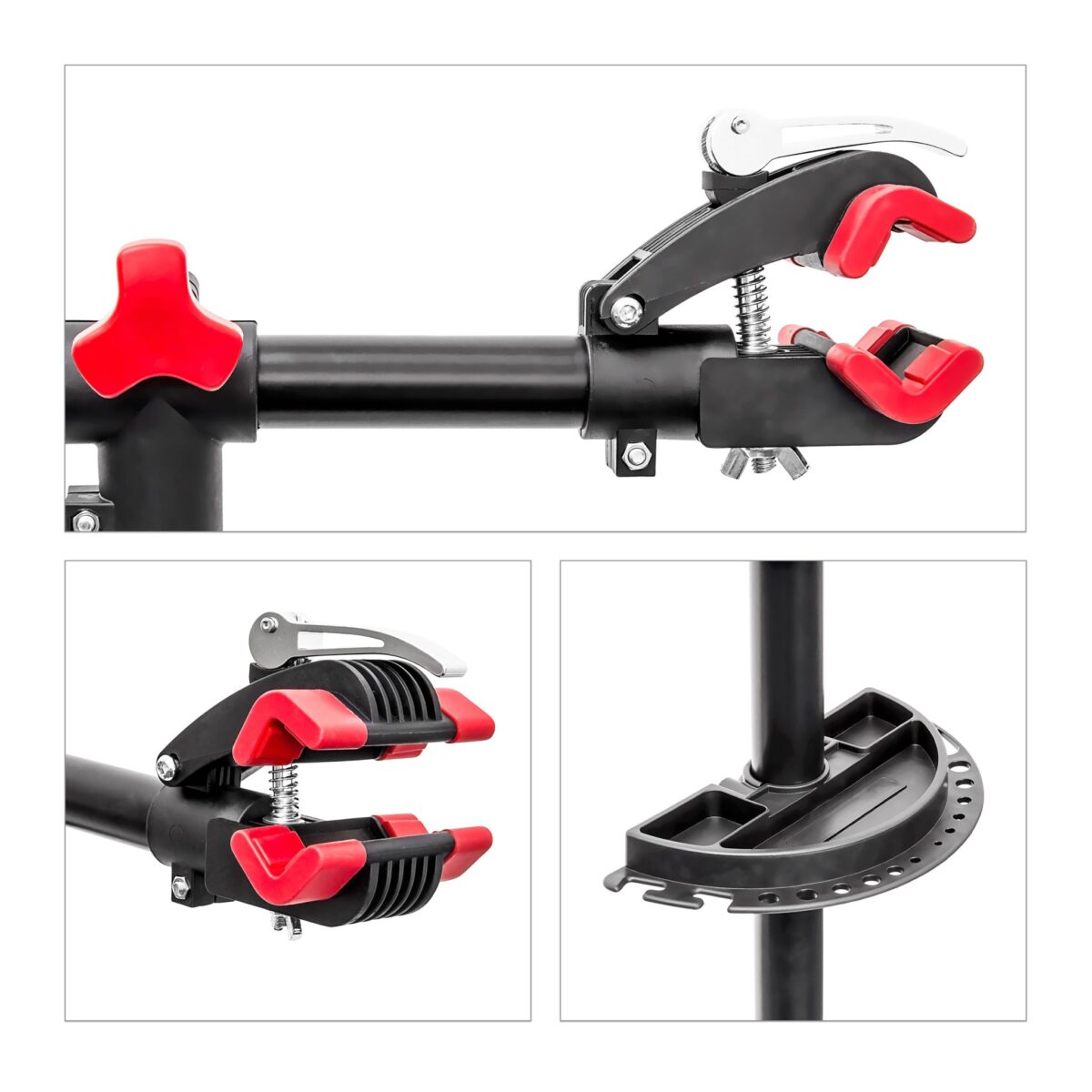 Suport reglabil pentru repararea bicicletelor, inaltime 110-190 cm, Relaxdays - imagine 5