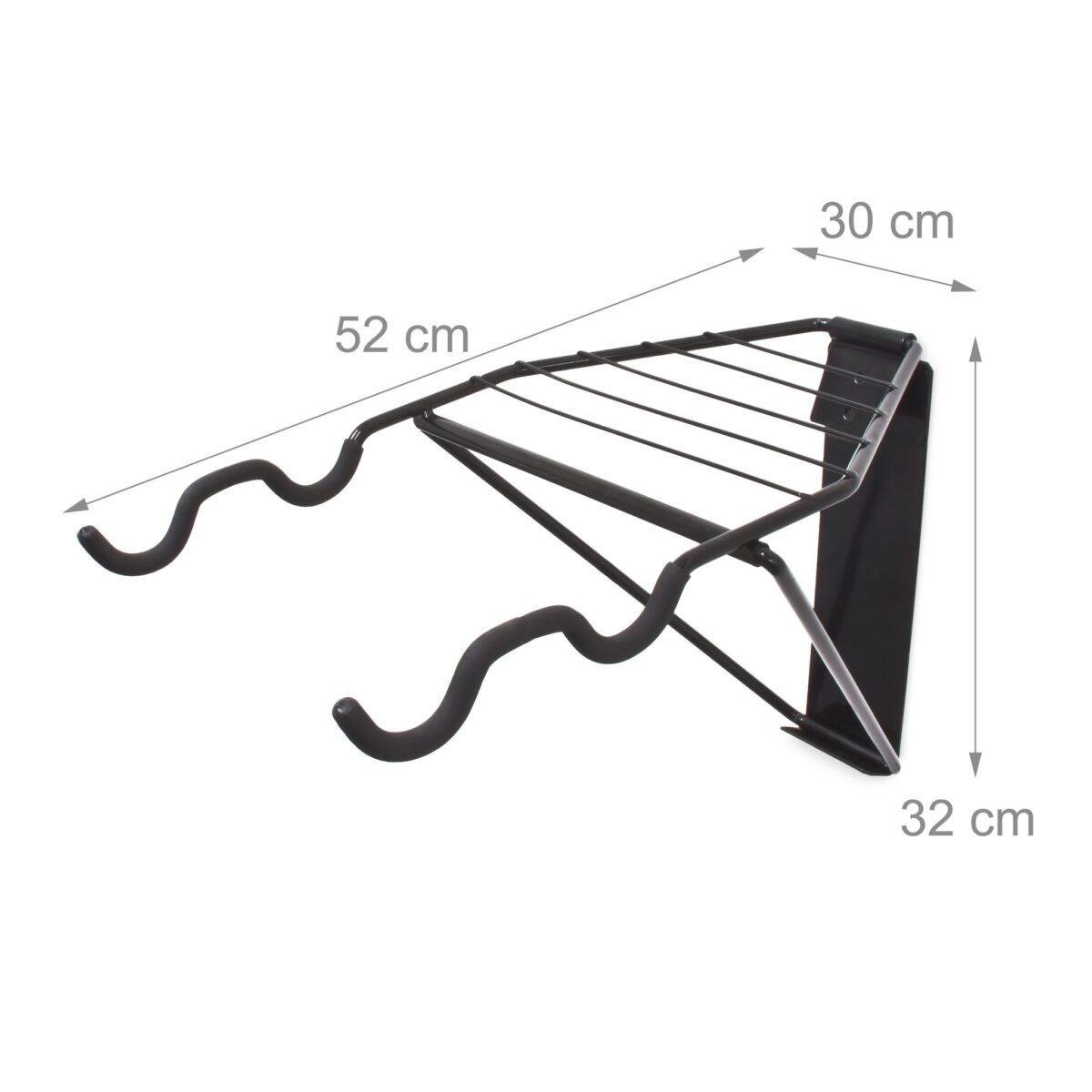 Suport pentru 2 biciclete, de perete, pliabil, capacitate aprox. 50 kg, otel, negru, Relaxdays - imagine 3