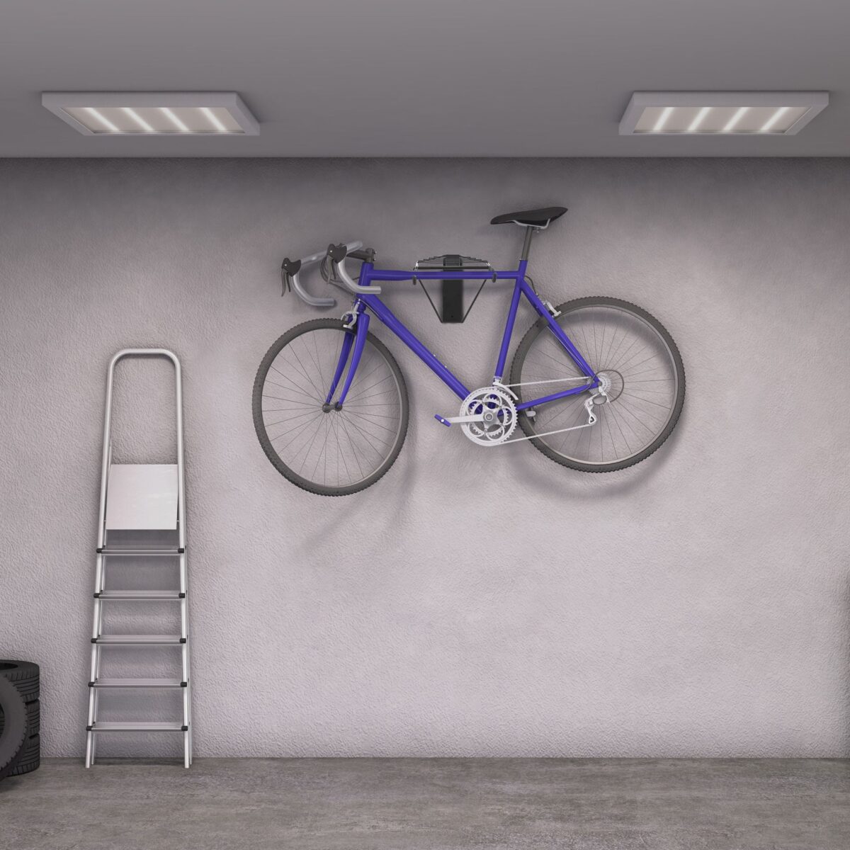 Suport pentru 2 biciclete, de perete, pliabil, capacitate aprox. 50 kg, otel, negru, Relaxdays - imagine 4