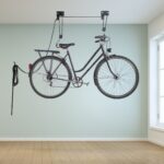 Suport biciclete, pentru tavan, cu elevator, capacitate 57 kg, Relaxdays - imagine 2
