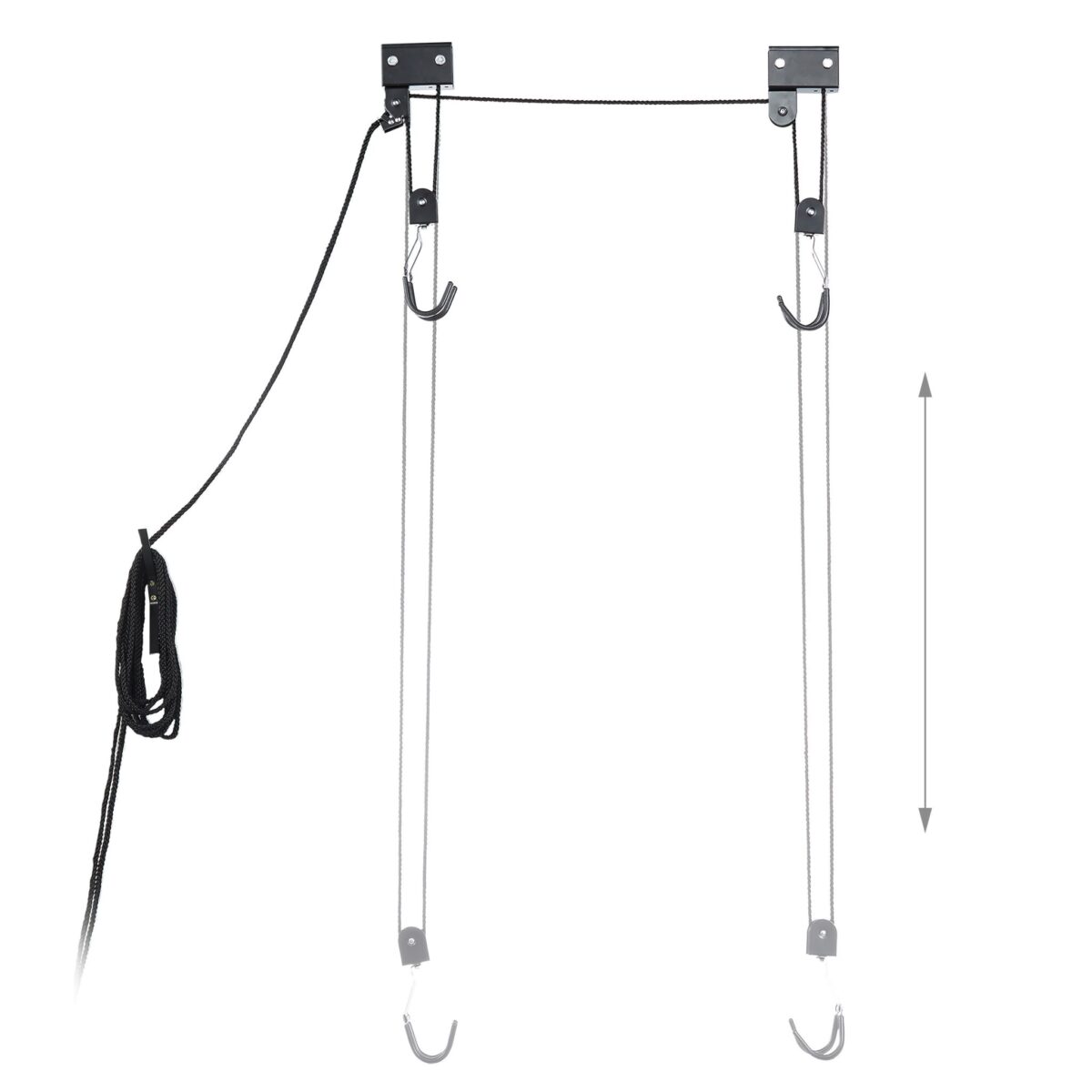 Suport biciclete, pentru tavan, cu elevator, capacitate 57 kg, Relaxdays - imagine 4