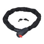 Lacat biciclete, cu cheie, lungime 100 cm, negru, Relaxdays