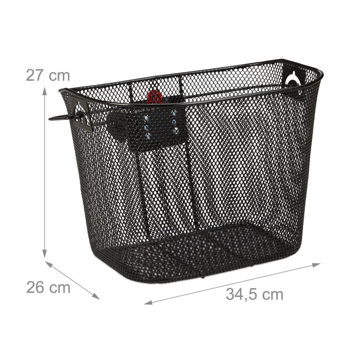 Cos metalic pentru bicicleta, cu maner, 7 x 34,5 x 26 cm, Relaxdays - imagine 4