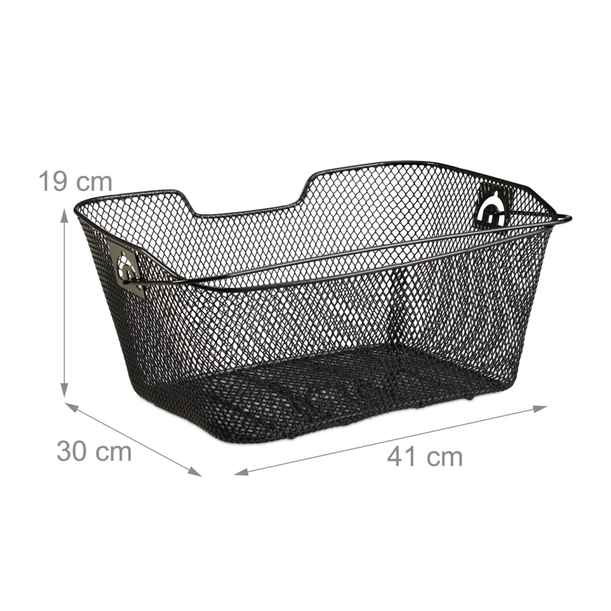 Cos metalic pentru bicicleta, cu maner, 19 x 41 x 30 cm Relaxdays - imagine 4