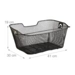 Cos metalic pentru bicicleta, cu maner, 19 x 41 x 30 cm Relaxdays - imagine 4