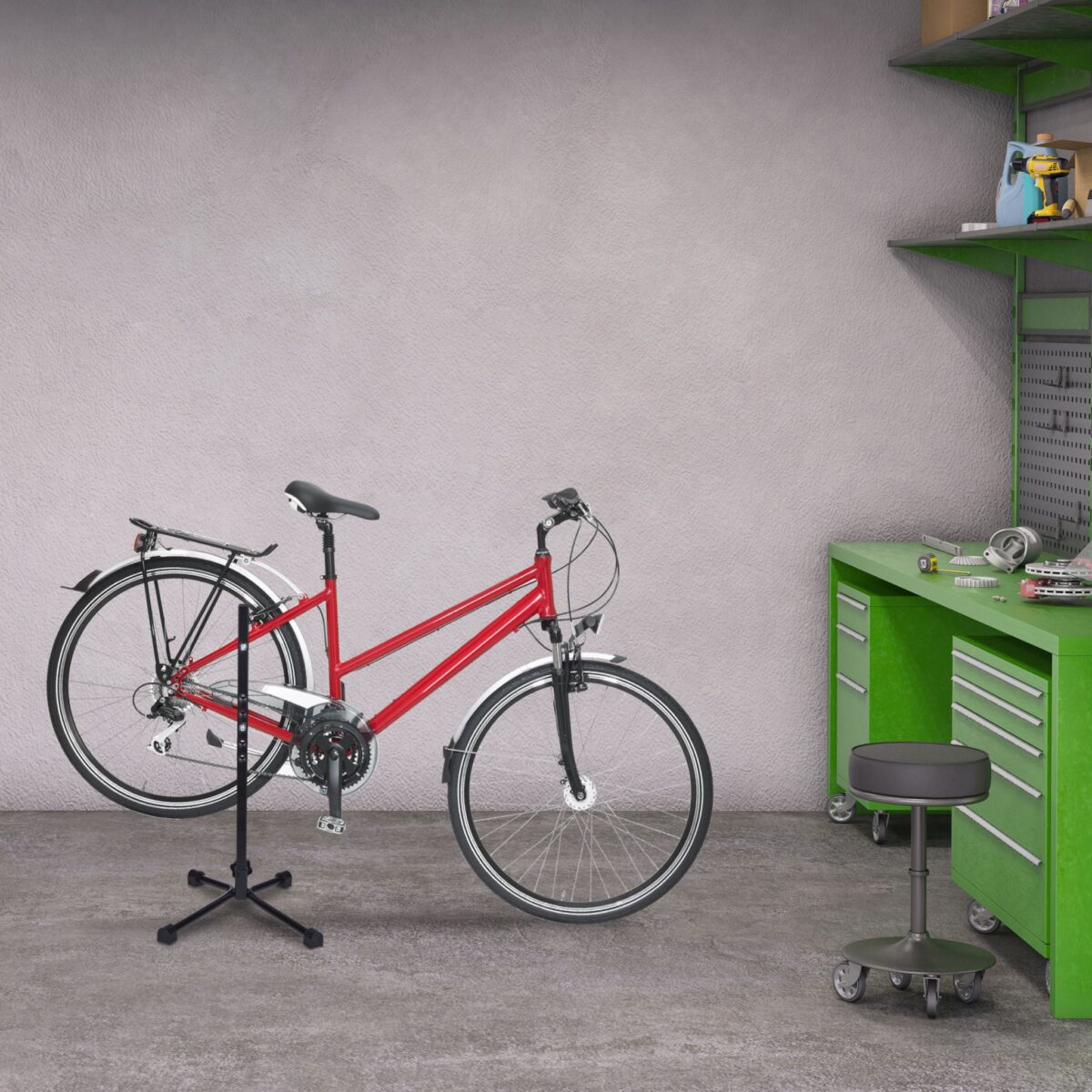 Suport reglabil pentru repararea bicicletelor, 63,5 x 32 x 35 cm, Relaxdays - imagine 2