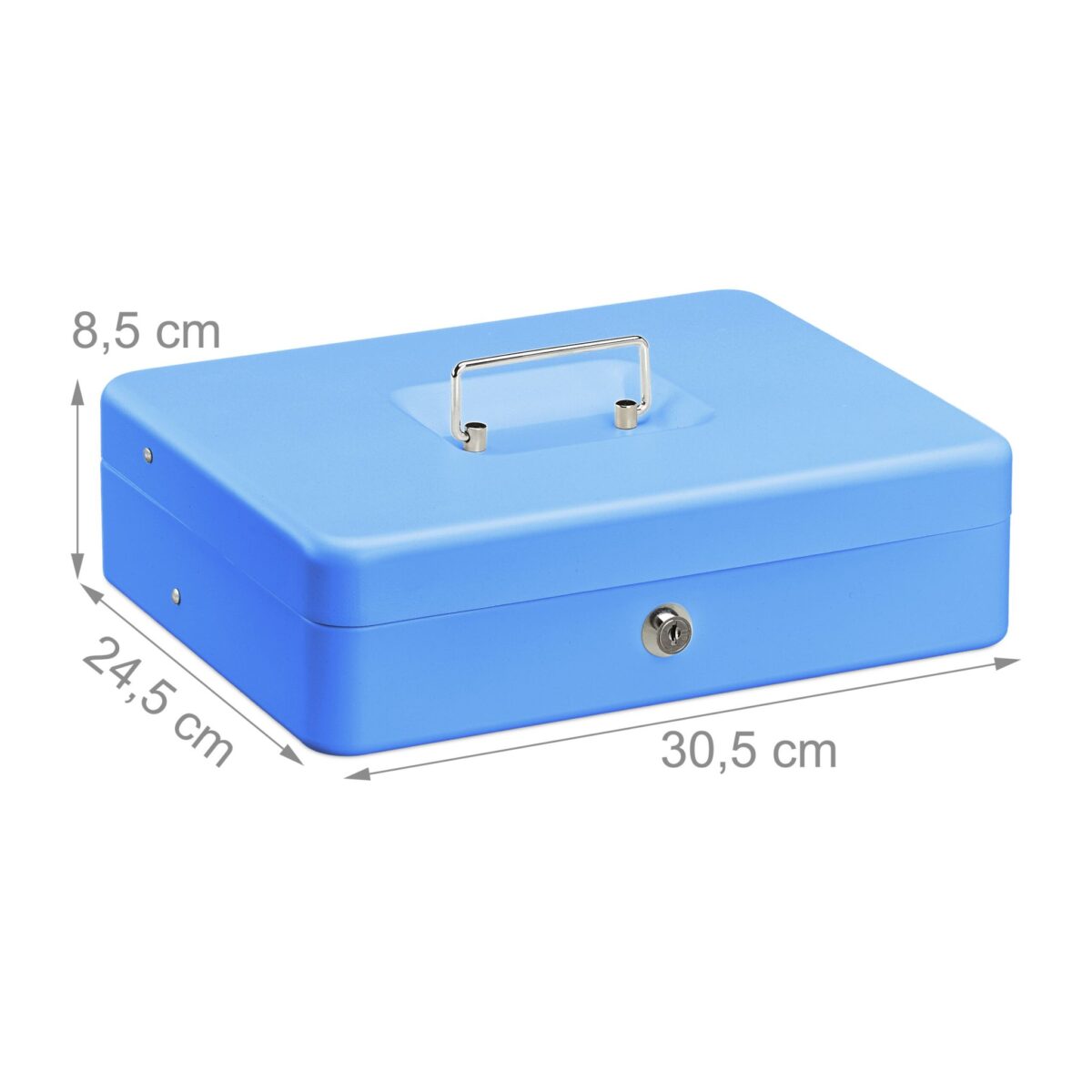 Caseta valori pentru bancnote si monede, albastru, 8,5 x 30,5 x 24,5 cm - imagine 5