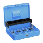 Caseta valori pentru bancnote si monede, albastru, 8,5 x 30,5 x 24,5 cm - imagine 7