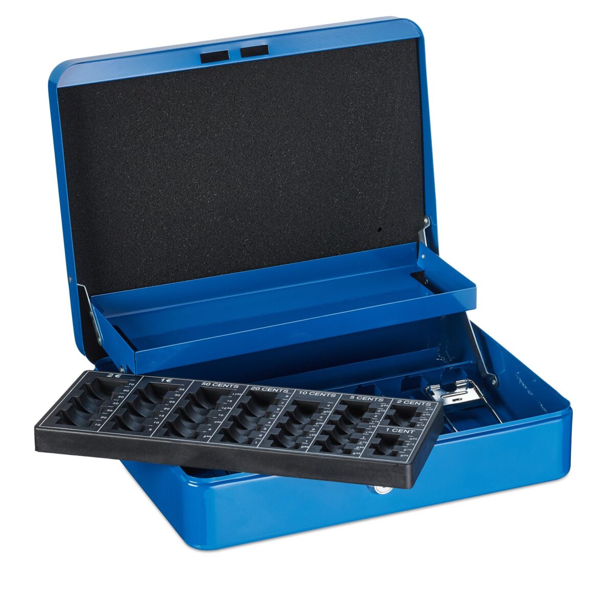 Caseta bani pentru monede si bancnote, albastru, 8.5 x 30.5 x 24.5 cm - imagine 6