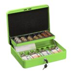 Caseta bani pentru monede si bancnote, verde, 8.5 x 30.5 x 24.5 cm