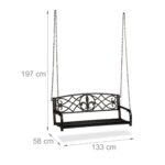 Leagan tip banca, capacitate 2 persoane, 197 x 133 x 58 cm, Relaxdays - imagine 4