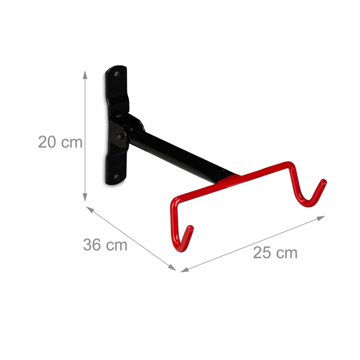 Suport bicicleta pentru perete, 20 x 25 x 36 cm, din otel, negru, Relaxdays - imagine 5