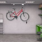 Suport biciclete, pentru tavan, cu elevator, franghie 14 m, Relaxdays