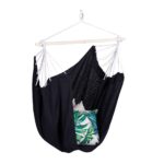 Hamac suspendat din bumbac, sarcina maxima 150 kg, interior/exterior, 150 x 100 x 40 cm, Relaxdays