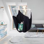 Hamac suspendat din bumbac, sarcina maxima 150 kg, interior/exterior, 150 x 100 x 40 cm, Relaxdays - imagine 2