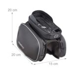 Geanta cadru de bicicleta, 2 buzunare laterale, compartiment pentru telefon, Relaxdays - imagine 3