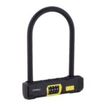 Lacat pentru biciclete, cu cifru, galben/negru, Relaxdays