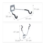Suport bicicleta pentru perete, 11 x 31 x 33 cm, din otel, Relaxdays - imagine 4