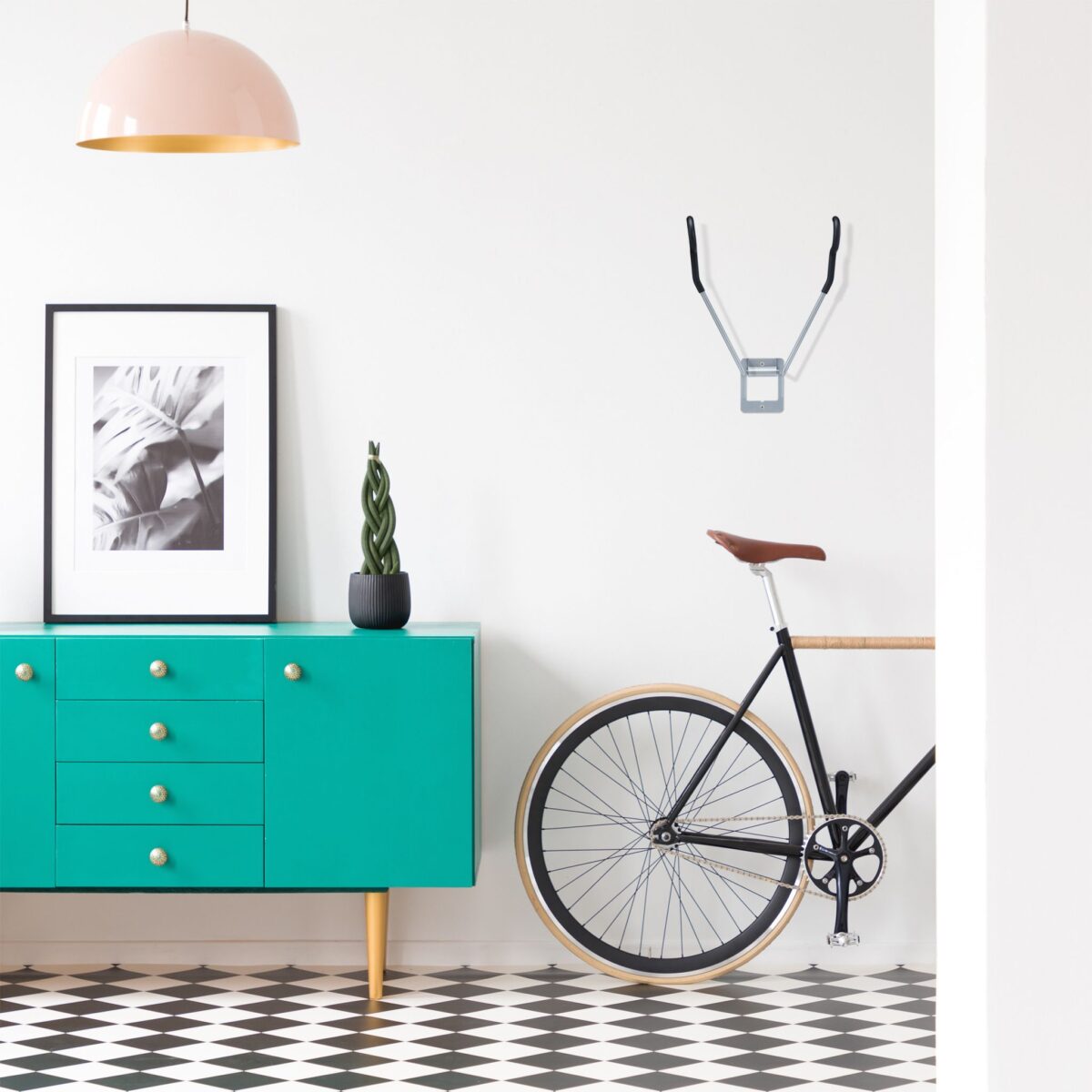 Suport bicicleta pentru perete, 11 x 31 x 33 cm, din otel, Relaxdays - imagine 5