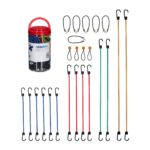 Set 24 cordoane elastice cu carlig/spanngummi, Relaxdays