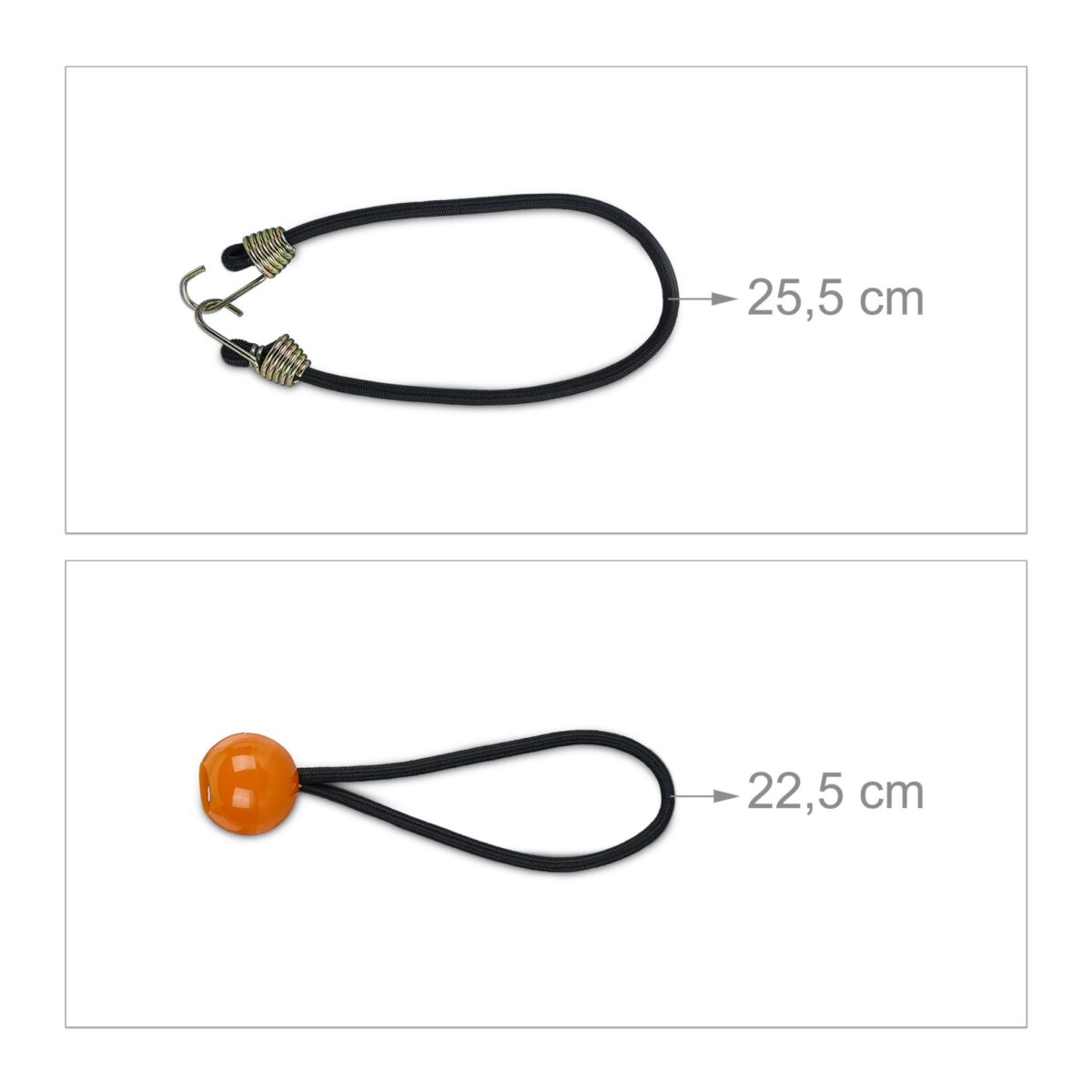 Set 24 cordoane elastice cu carlig/spanngummi, Relaxdays - imagine 5