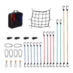 Set 30 cordoane elastice cu carlig/spanngummi, plasa elastica, Relaxdays