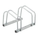 Suport pentru 2 biciclete, cu fixare pe sol, otel, 26 x 40,5 x 33 cm, Relaxdays