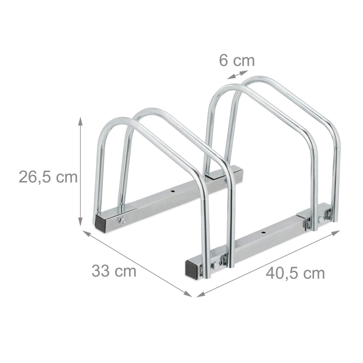 Suport pentru 2 biciclete, cu fixare pe sol, otel, 26 x 40,5 x 33 cm, Relaxdays - imagine 4