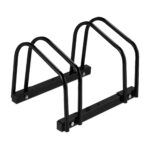 Suport pentru 2 biciclete, reglabil, fixare pe sol, otel, 27 x 40,5 x 33 cm, Relaxdays