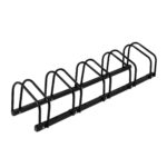 Suport pentru 5 biciclete, fixare pe sol, otel, 27 x 130 x 33 cm, negru, Relaxdays