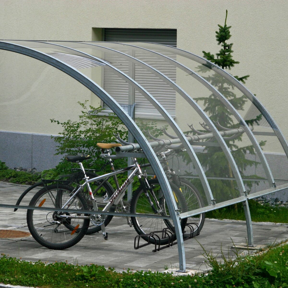 Suport pentru 5 biciclete, fixare pe sol, otel, 27 x 130 x 33 cm, negru, Relaxdays - imagine 5