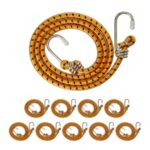 Set 10 cordoane elastice cu carlig, de 90 cm, Relaxdays